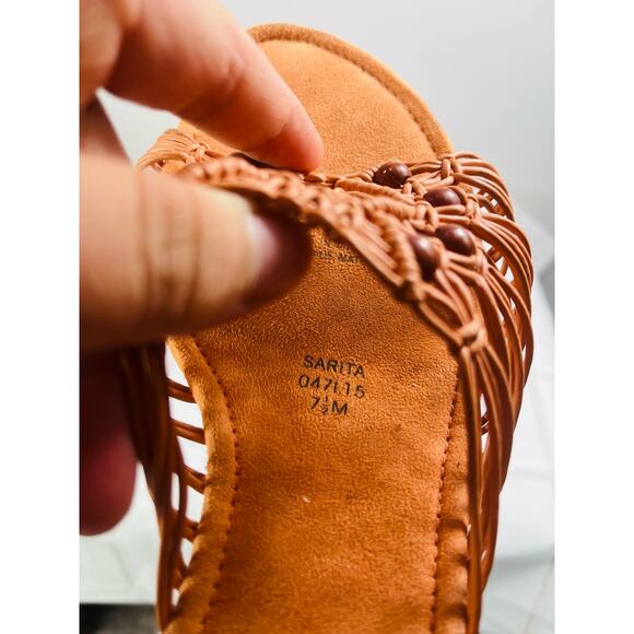 NEW Lifestride Sarita orange strappy wedge heel sandals size 7.5M - Picture 7 of 7